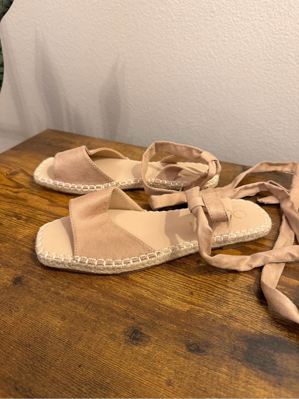 Journee Collection Blush Tie-Ankle Espadrille Sandals - Picture 2 of 4